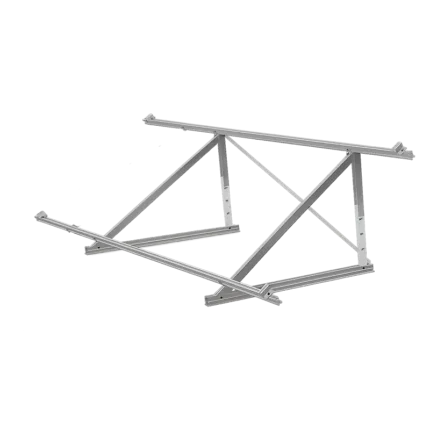 Estructura de aluminio REGULABLE 15-30º  para 2 paneles de 30mm de espesor - Incluye omegas y medias omegas -
